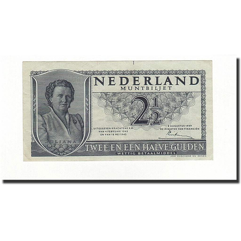 Banconote, Paesi Bassi, 2 1/2 Gulden, KM:73, 1949-08-08, BB
