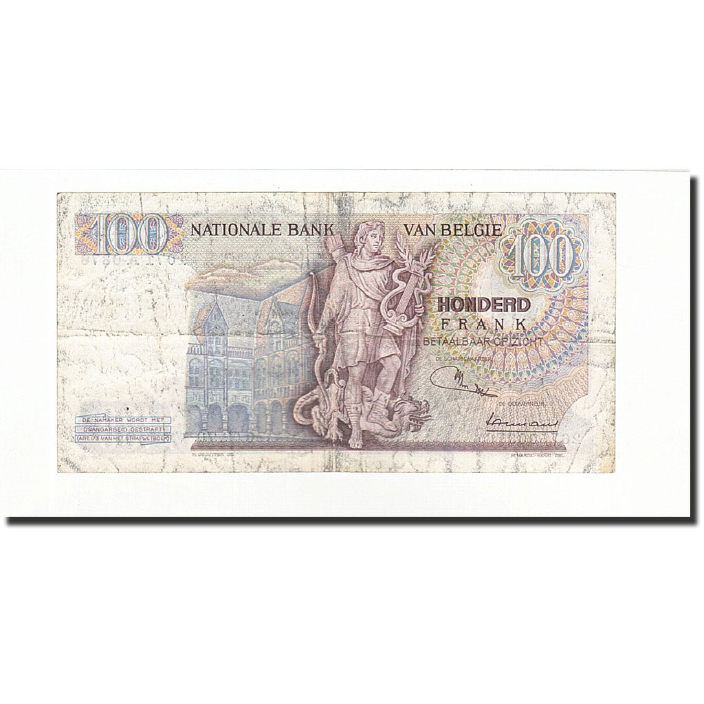 Belgium, 100 Francs, KM:134b, 1970-02-20, VF(20-25)