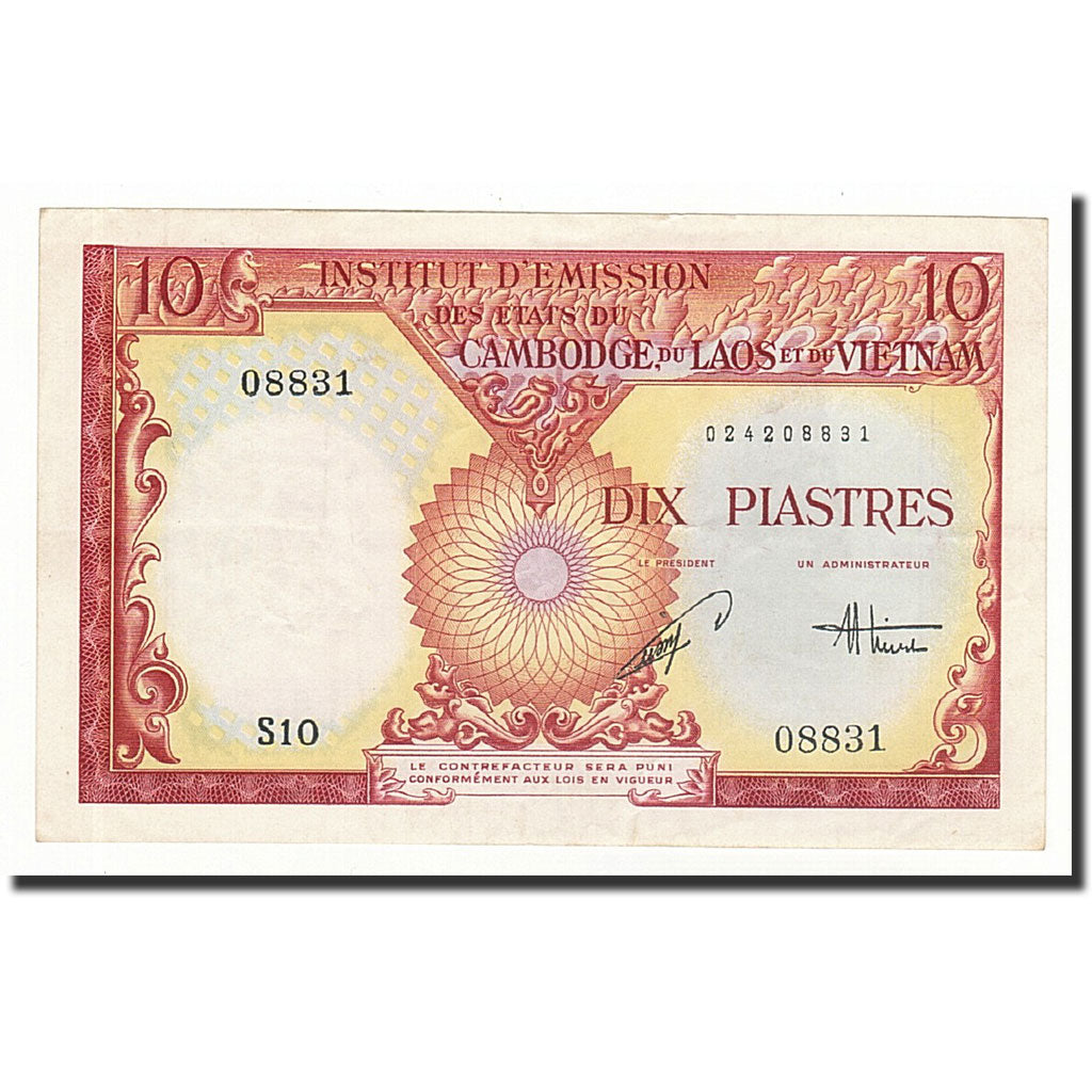 FRENCH INDO-CHINA, 10 Piastres = 10 Dong, KM:107, Undated (1953), UNC(63)