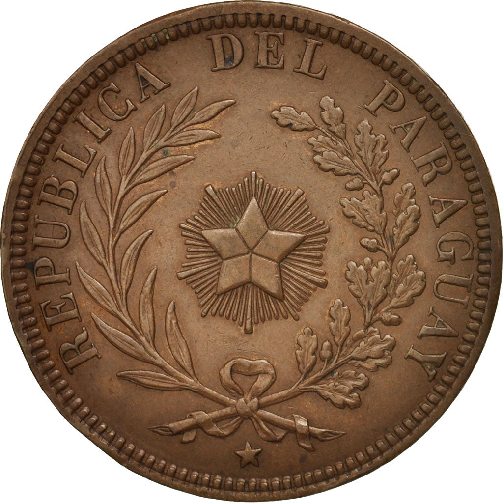 Paraguay, 4 Centesimos, 1870, AU(50-53), Copper, KM:4.1