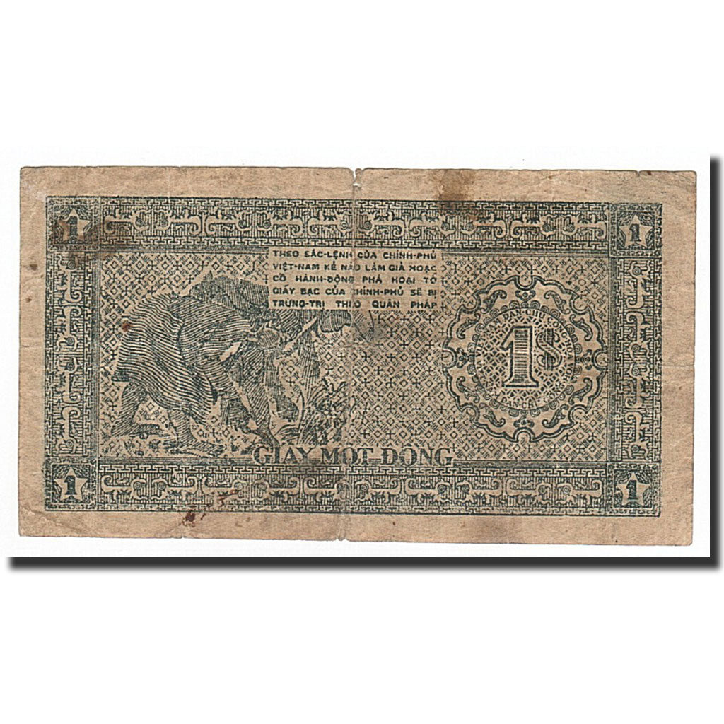 Vietnam, 1 D<ox>ng, 1947, KM:9a, VG(8-10)