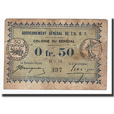 Senegal, 0.50 Franc, 1917, KM:1c, B