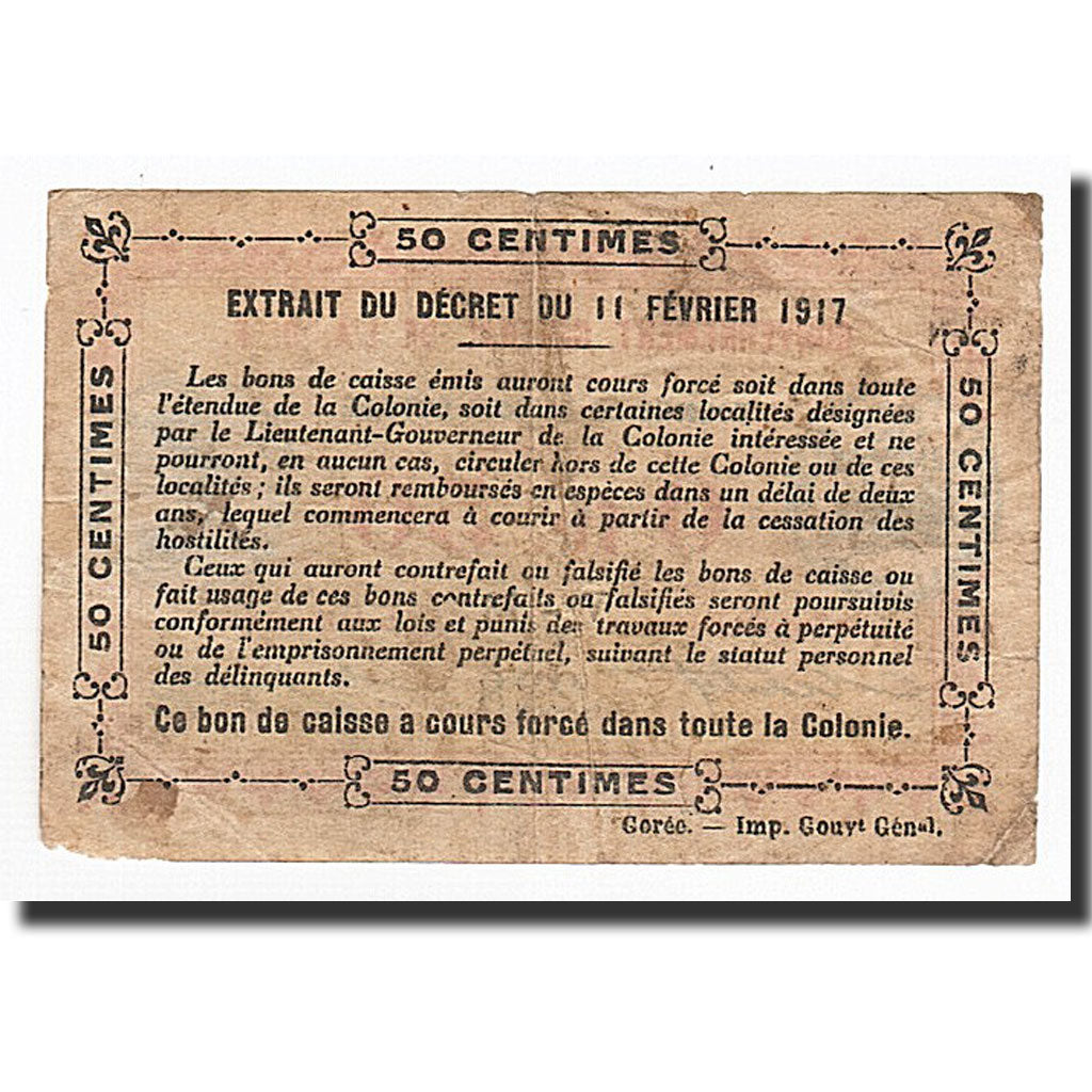 Banconote, Senegal, 0.50 Franc, 1917, KM:1a, B