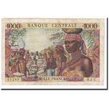 Banconote, Stati dell’Africa equatoriale, 1000 Francs, 1963, KM:5c, MB