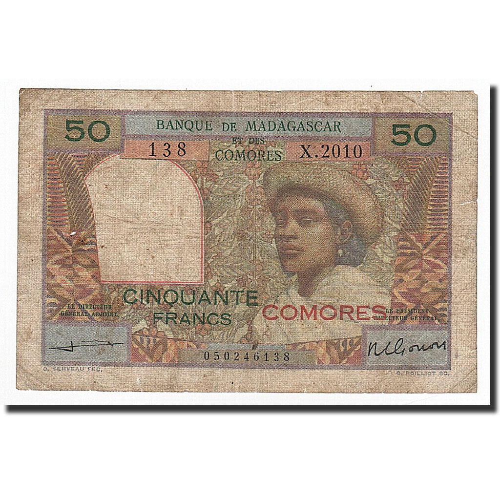 Comoros, 50 Francs, 1963, VG(8-10)