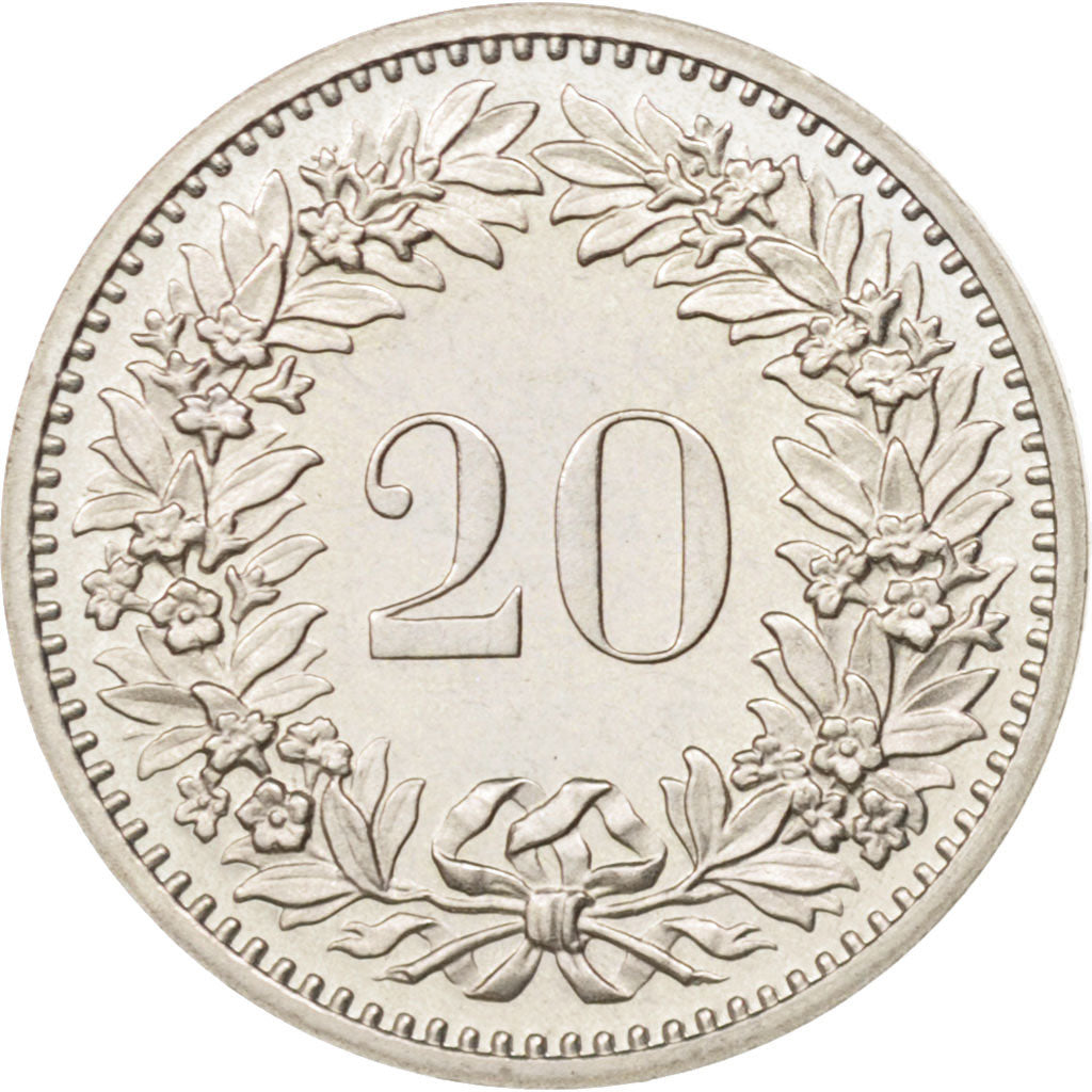 Switzerland, 20 Rappen, 1980, Bern, MS(65-70), Copper-nickel, KM:29a