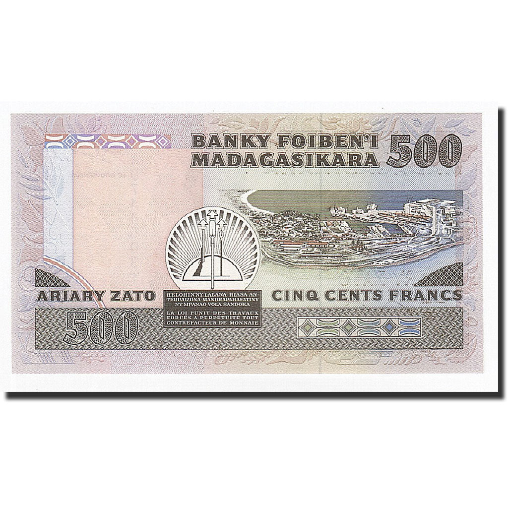 Madagascar, 500 Francs = 100 Ariary, 1993, KM:71b, FDS