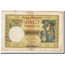 Madagascar, 20 Francs, 1937, KM:37, VG(8-10)