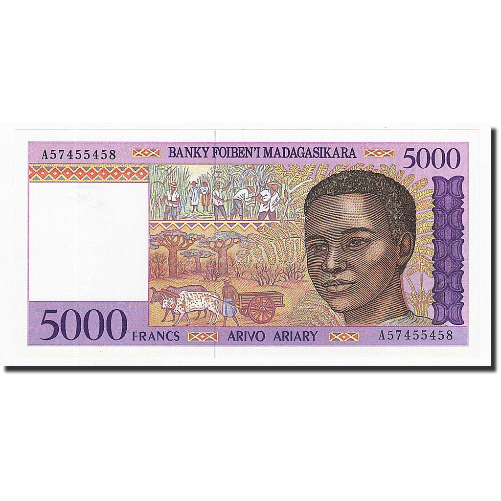 Madagascar, 5000 Francs = 1000 Ariary, 1995, KM:78b, FDS