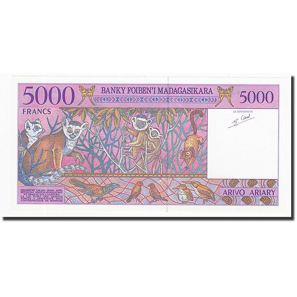 Madagascar, 5000 Francs = 1000 Ariary, 1995, KM:78b, FDS