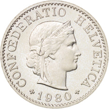 Switzerland, 5 Rappen, 1980, Bern, MS(65-70), Copper-nickel, KM:26