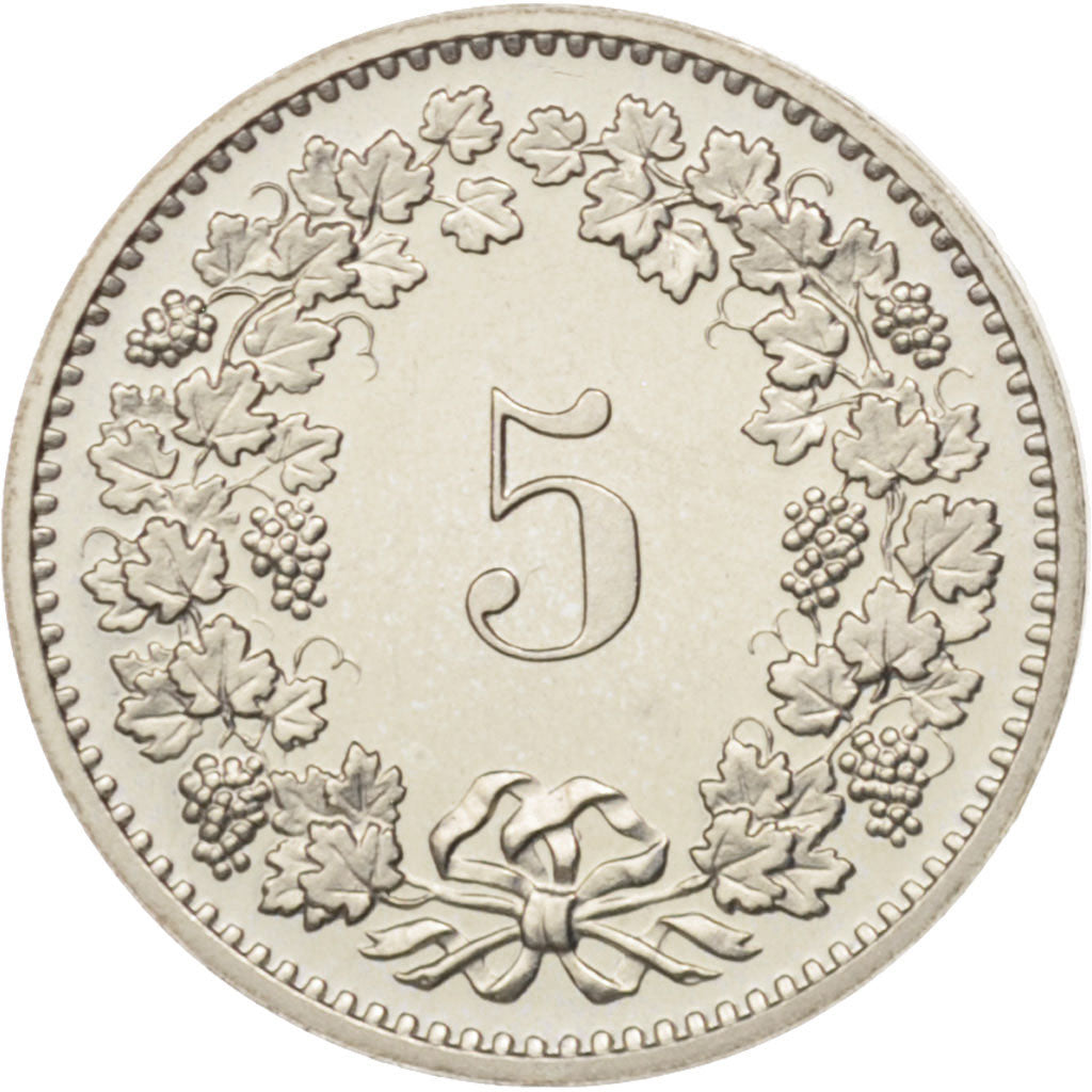Switzerland, 5 Rappen, 1980, Bern, MS(65-70), Copper-nickel, KM:26