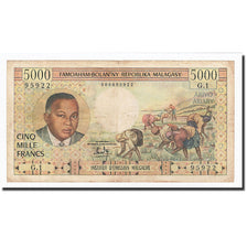 Madagascar, 5000 Francs = 1000 Ariary, Undated (1966), KM:60a, TB