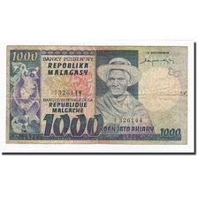 Banknote, Madagascar, 1000 Francs = 200 Ariary, Undated, KM:65a, VF(20-25)
