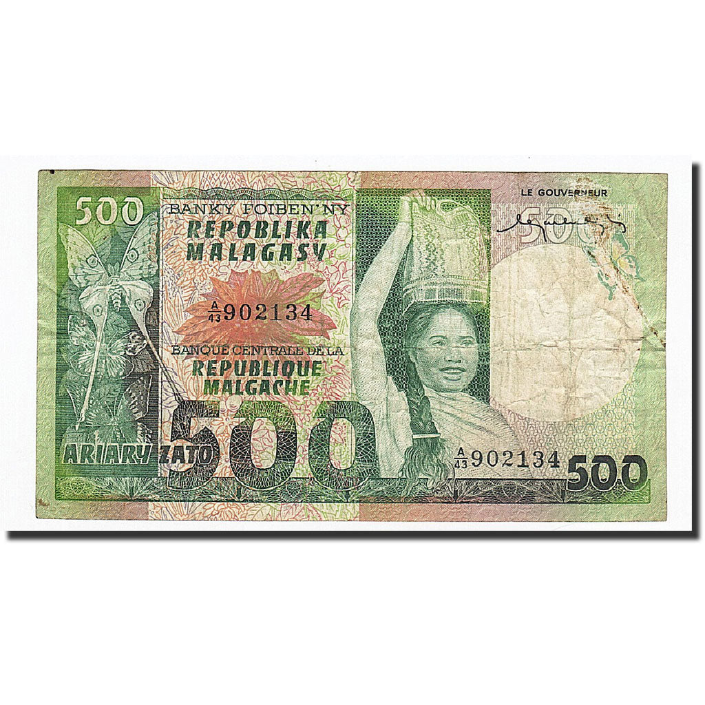 Madagascar, 500 Francs = 100 Ariary, KM:64a, B