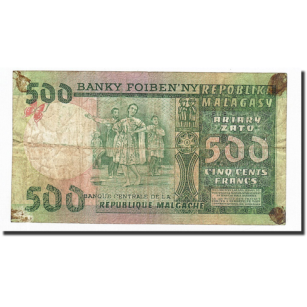 Madagascar, 500 Francs = 100 Ariary, KM:64a, B