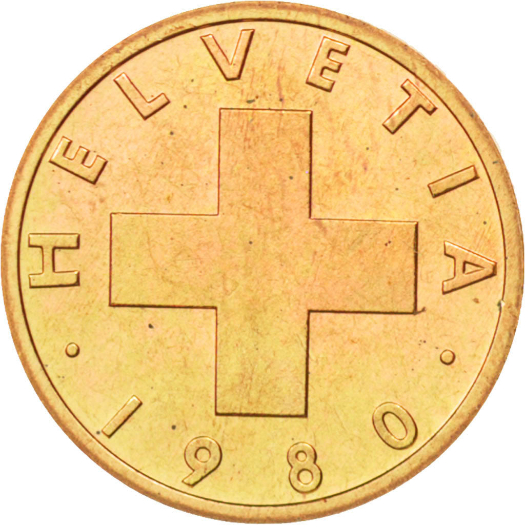 Switzerland, Rappen, 1980, Bern, MS(65-70), Bronze, KM:46