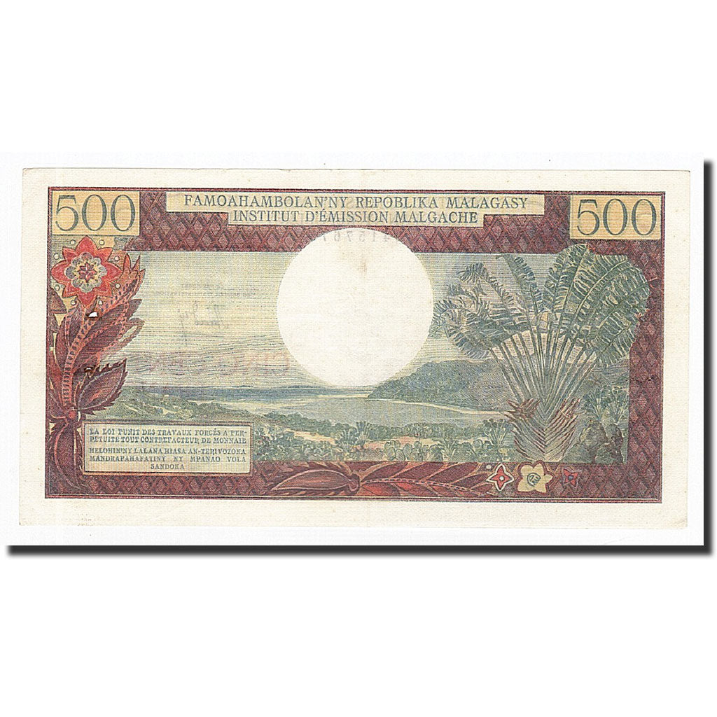 Madagascar, 500 Francs = 100 Ariary, Undated (1966), KM:58a, EF(40-45)