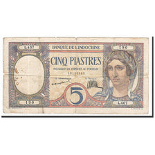 Biljet, FRANS INDO-CHINA, 5 Piastres, 1926, KM:49a, B