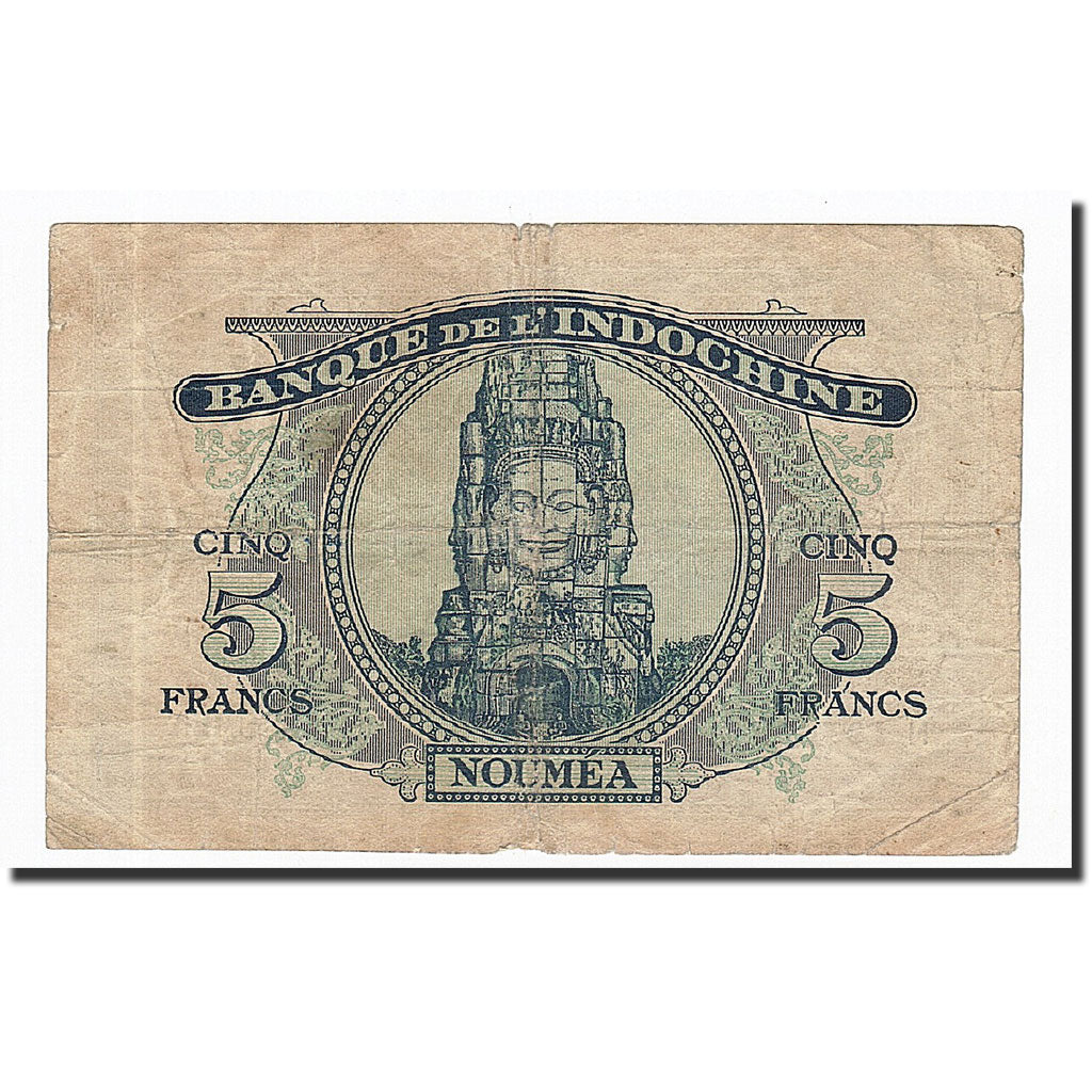 Billet, New Hebrides, 5 Francs, undated (1945), KM:5, B+