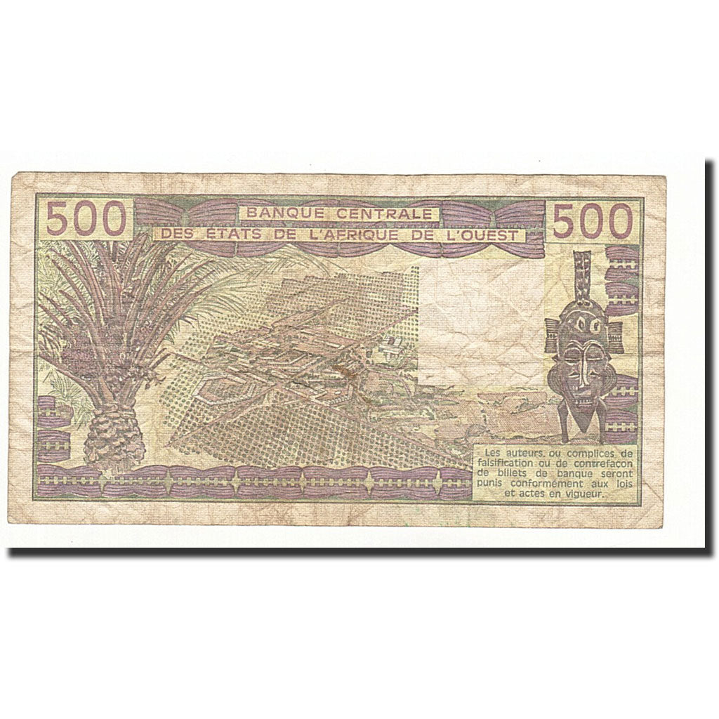 Banconote, Stati dell'Africa occidentale, 500 Francs, 1981, KM:306Ce, MB