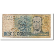Biljet, Brazilië, 100 Cruzados on 100,000 Cruzeiros, Undated (1986), KM:208a, B