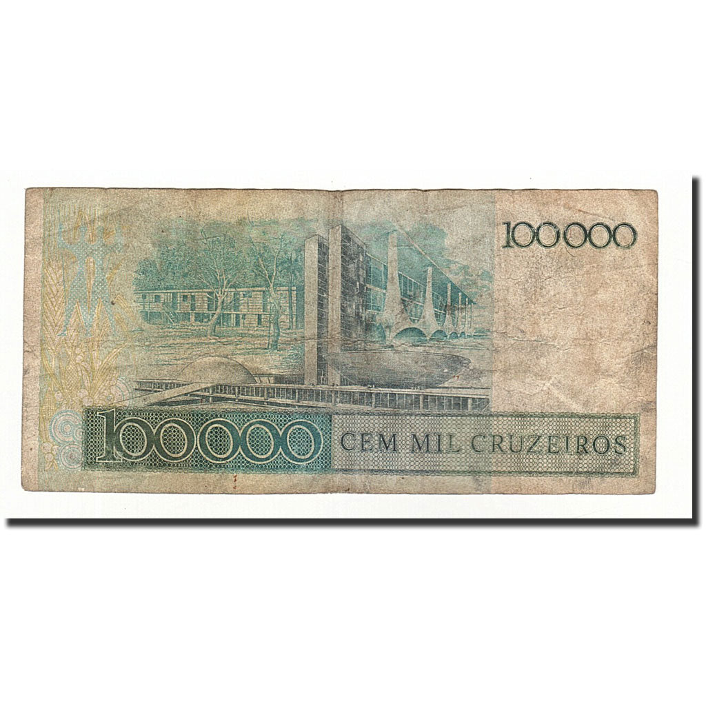Banconote, Brasile, 100 Cruzados on 100,000 Cruzeiros, Undated (1986), KM:208a