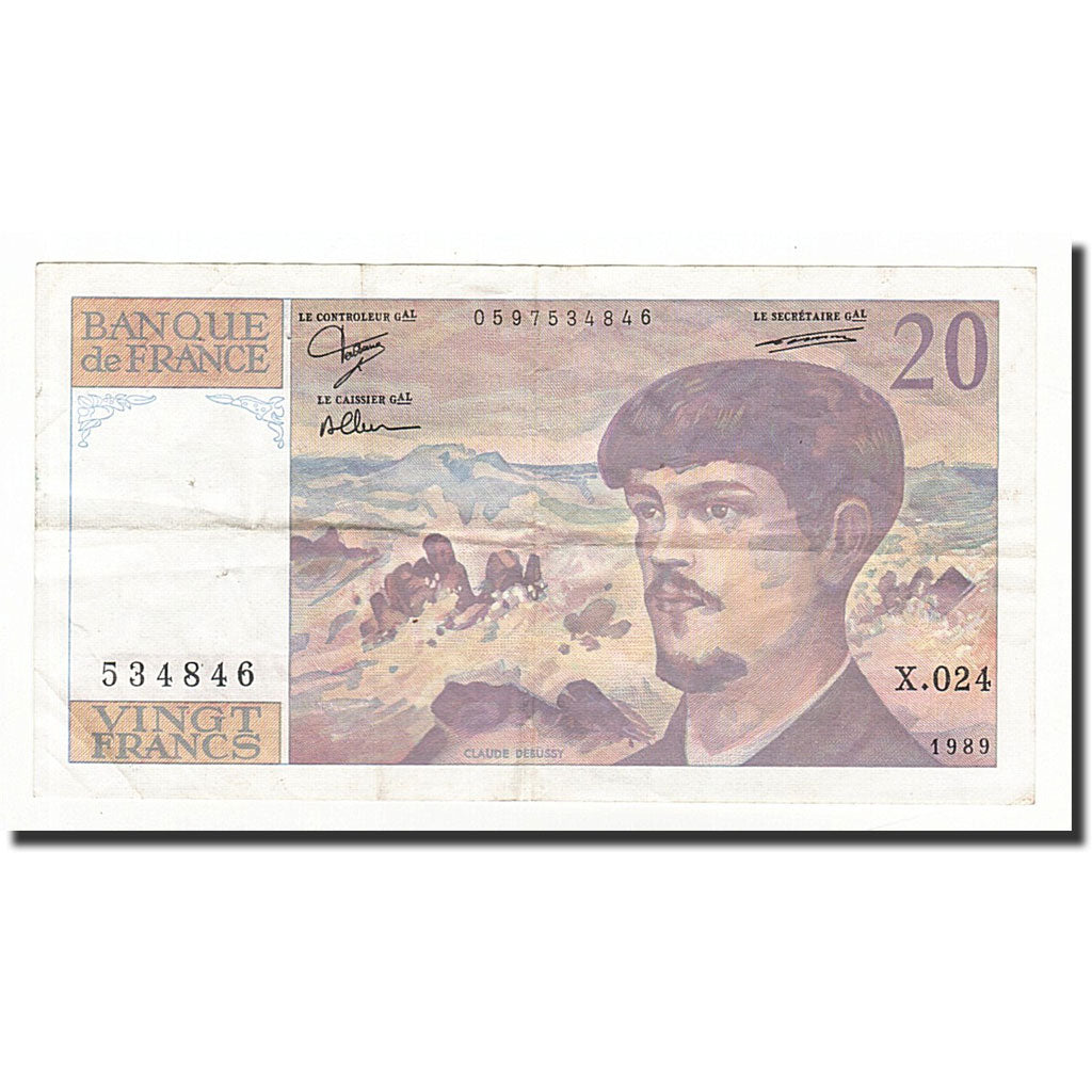 Billet, France, 20 Francs, 1989, TB, Fayette:66.10, KM:151c