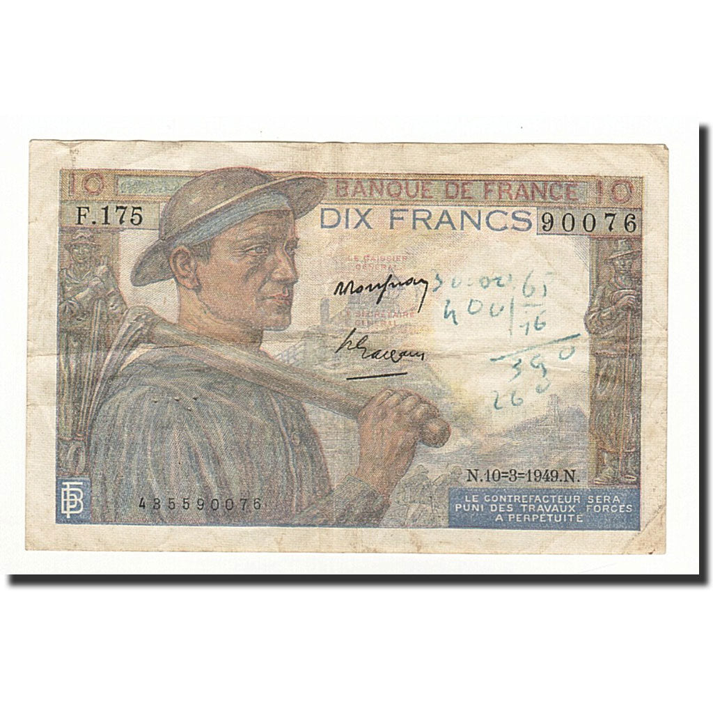 Banknote, France, 10 Francs, 1949-03-10, F(12-15), Fayette:8.20, KM:99f