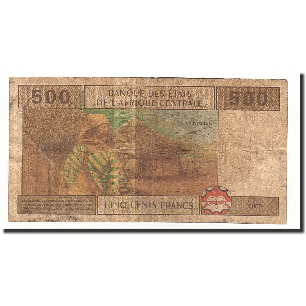 Central African States, 500 Francs, 2002, KM:306M, VG(8-10)