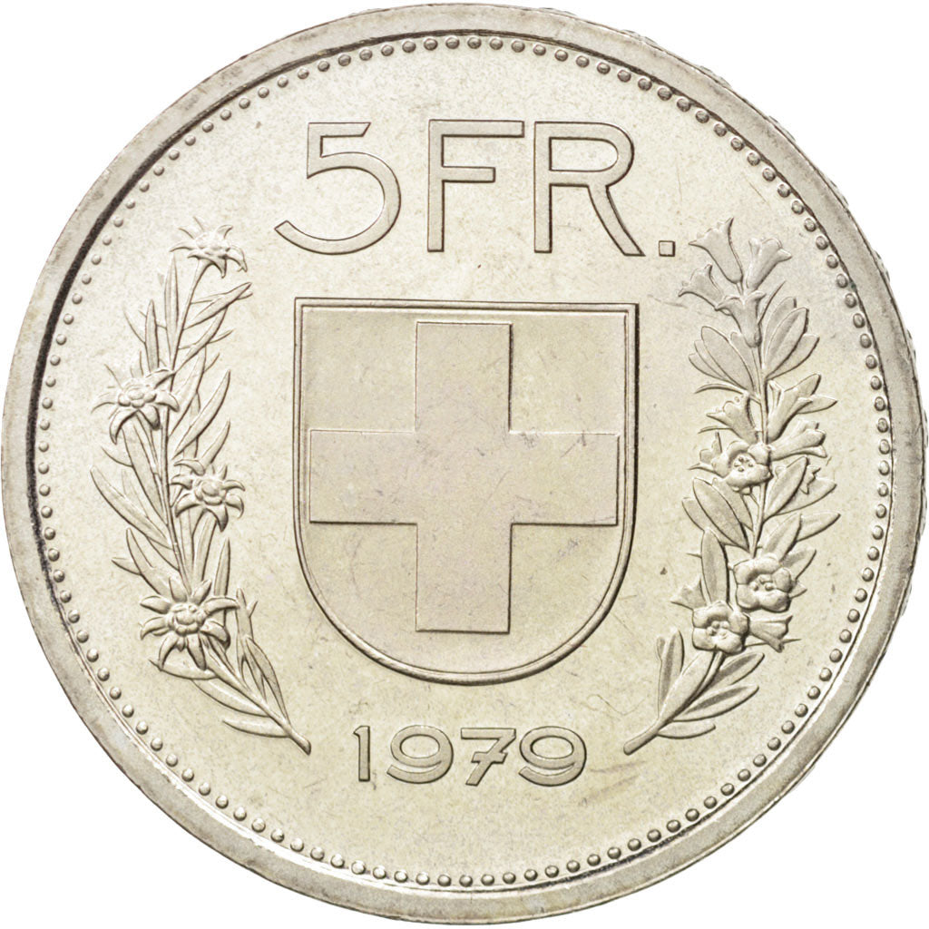 Switzerland, 5 Francs, 1979, Bern, MS(65-70), Copper-nickel, KM:40a.1