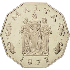 Coin, Malta, 50 Cents, 1972, British Royal Mint, MS(65-70), Copper-nickel, KM:12