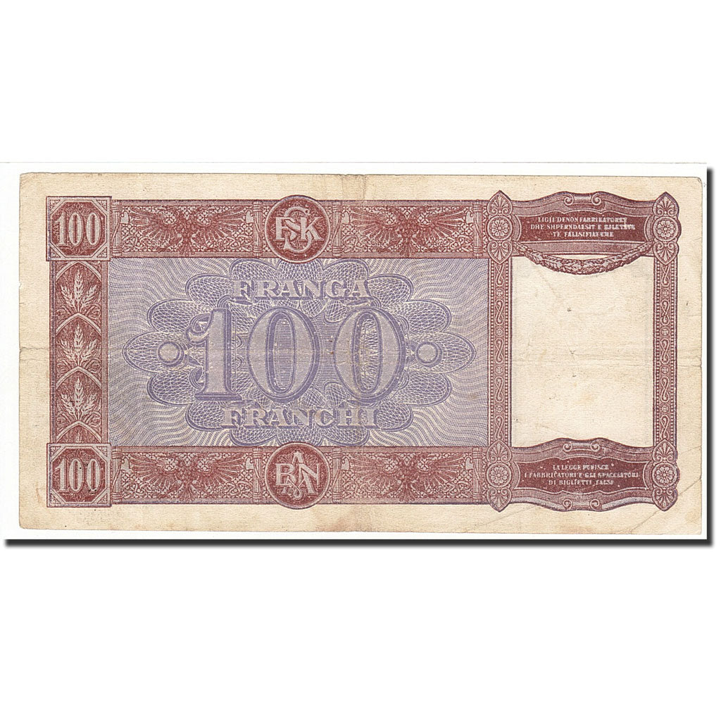 Billet, Albania, 100 Franga, Undated (1940), Undated, KM:8, TB