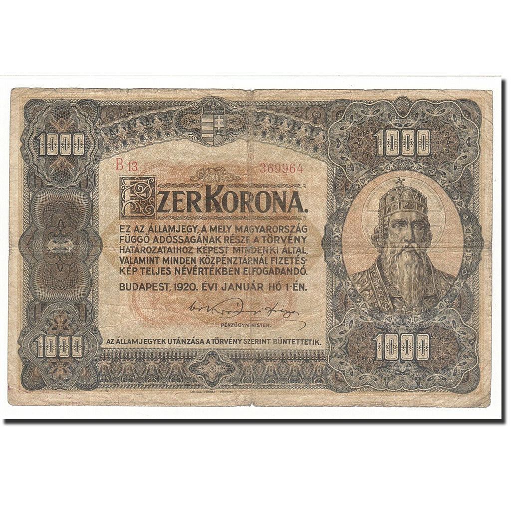 Ungheria, 1000 Korona, 1920-01-01, KM:66a, MB