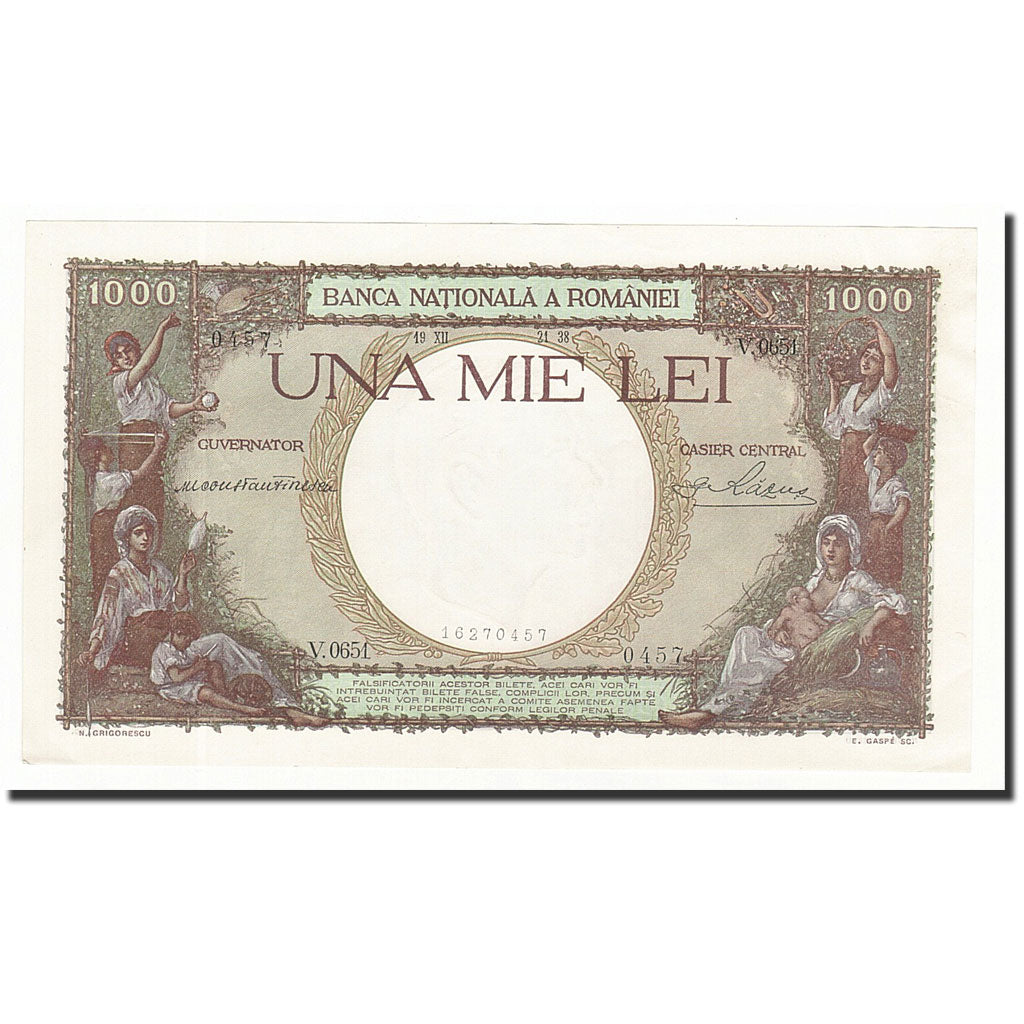 Billet, Roumanie, 1000 Lei, 1938-12-19 / 1940-11-1, KM:46, NEUF
