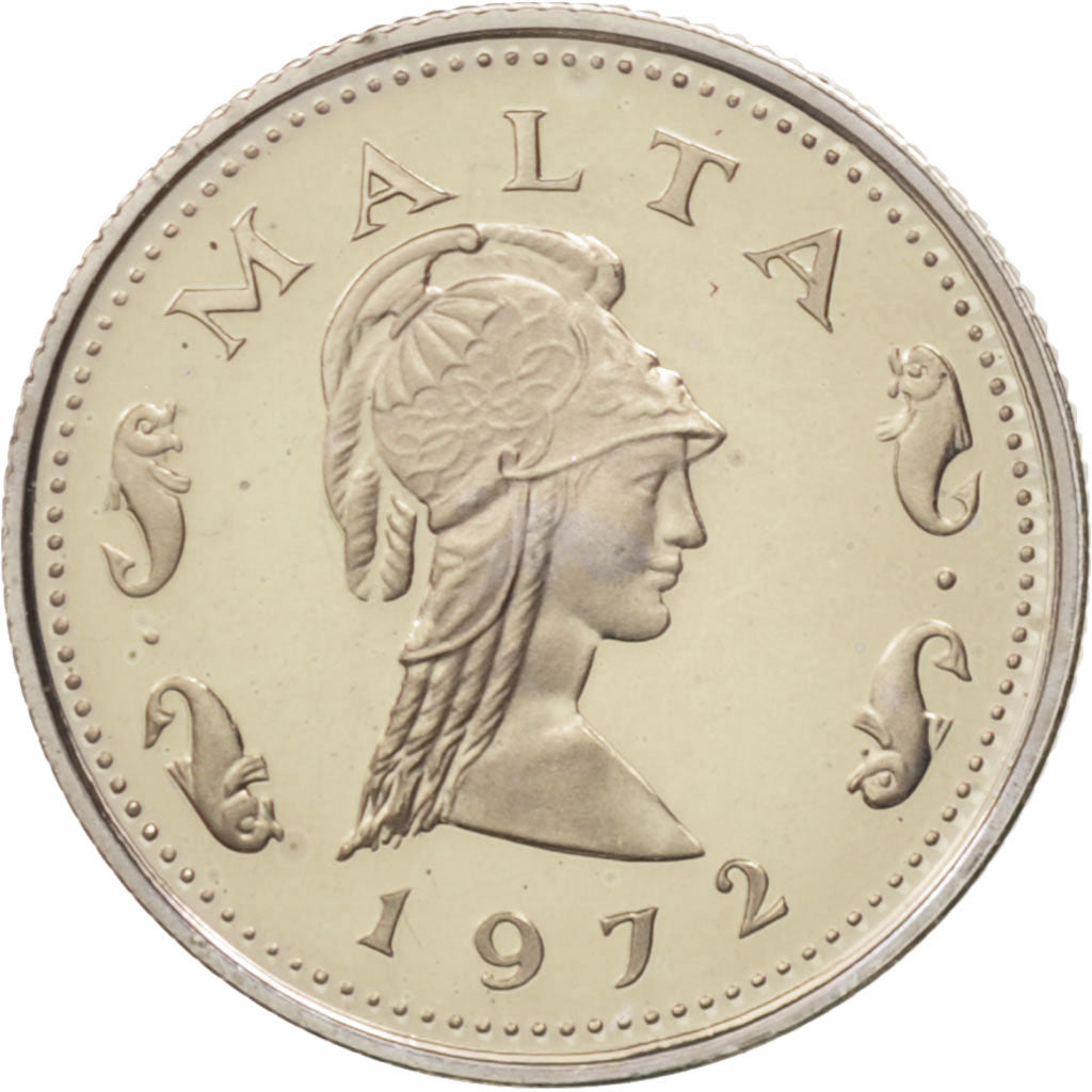 Malta, 2 Cents, 1972, British Royal Mint, MS(65-70), Copper-nickel, KM:9