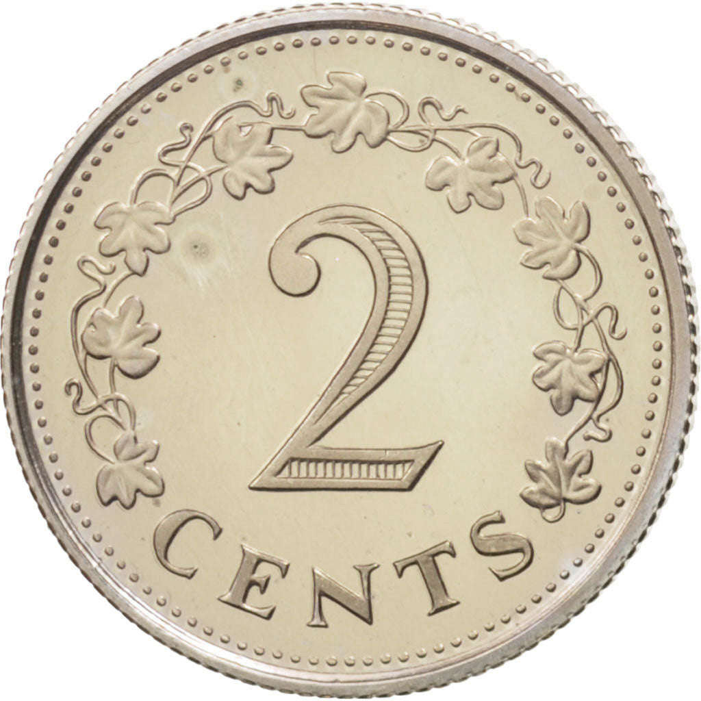 Malta, 2 Cents, 1972, British Royal Mint, MS(65-70), Copper-nickel, KM:9