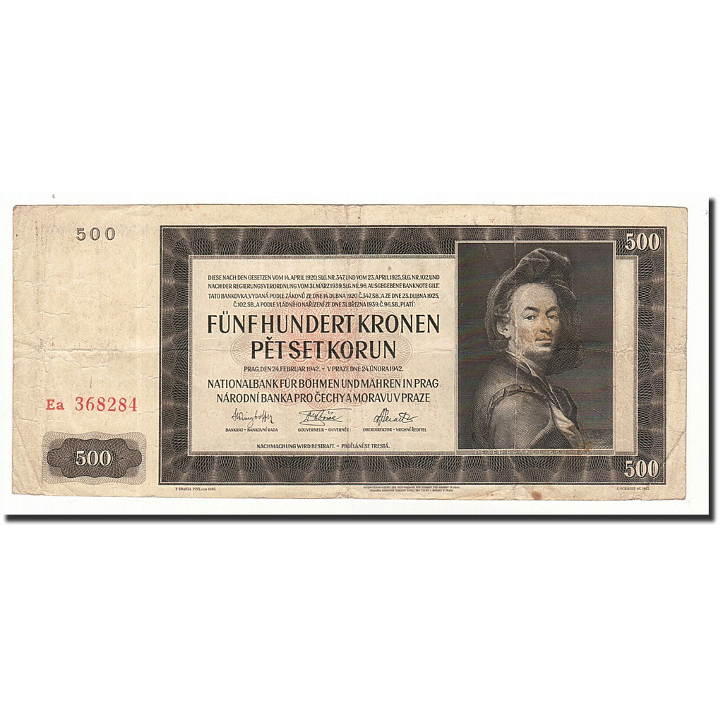 Bohemia and Moravia, 500 Korun, 1942-02-24, KM:12a, TB