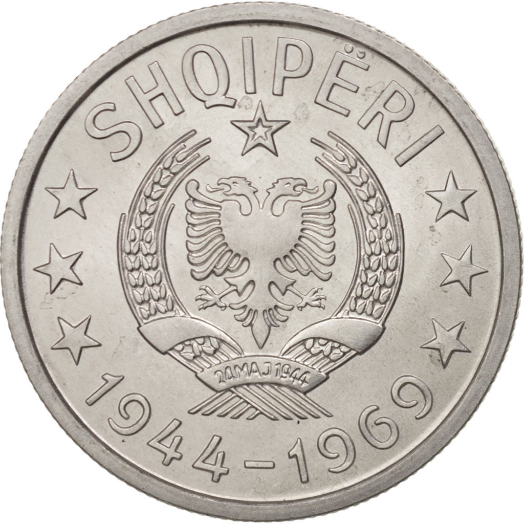 Albania, Lek, 1969, MS(65-70), Aluminum, KM:48