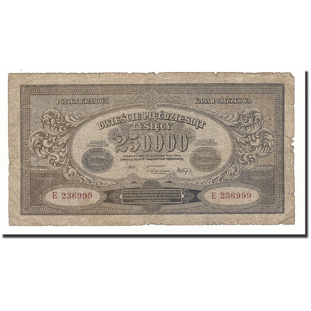 Billet, Pologne, 250,000 Marek, 1923-04-25, KM:35, B+