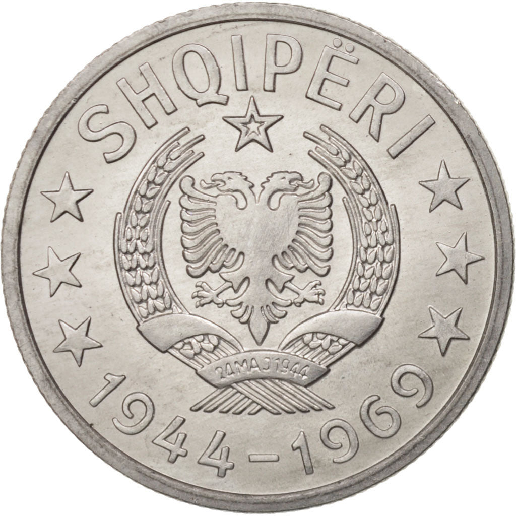 Albania, 50 Qindarka, 1969, MS(65-70), Aluminum, KM:47