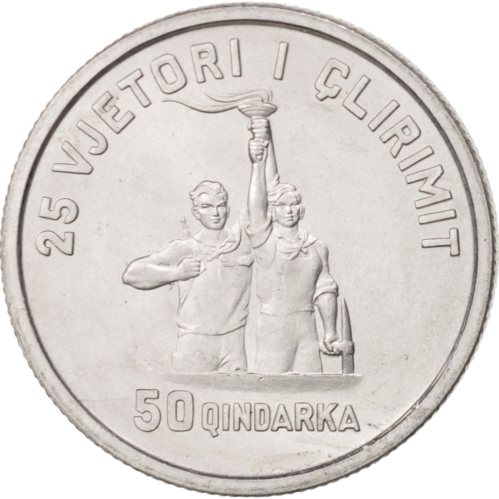 Albania, 50 Qindarka, 1969, MS(65-70), Aluminum, KM:47