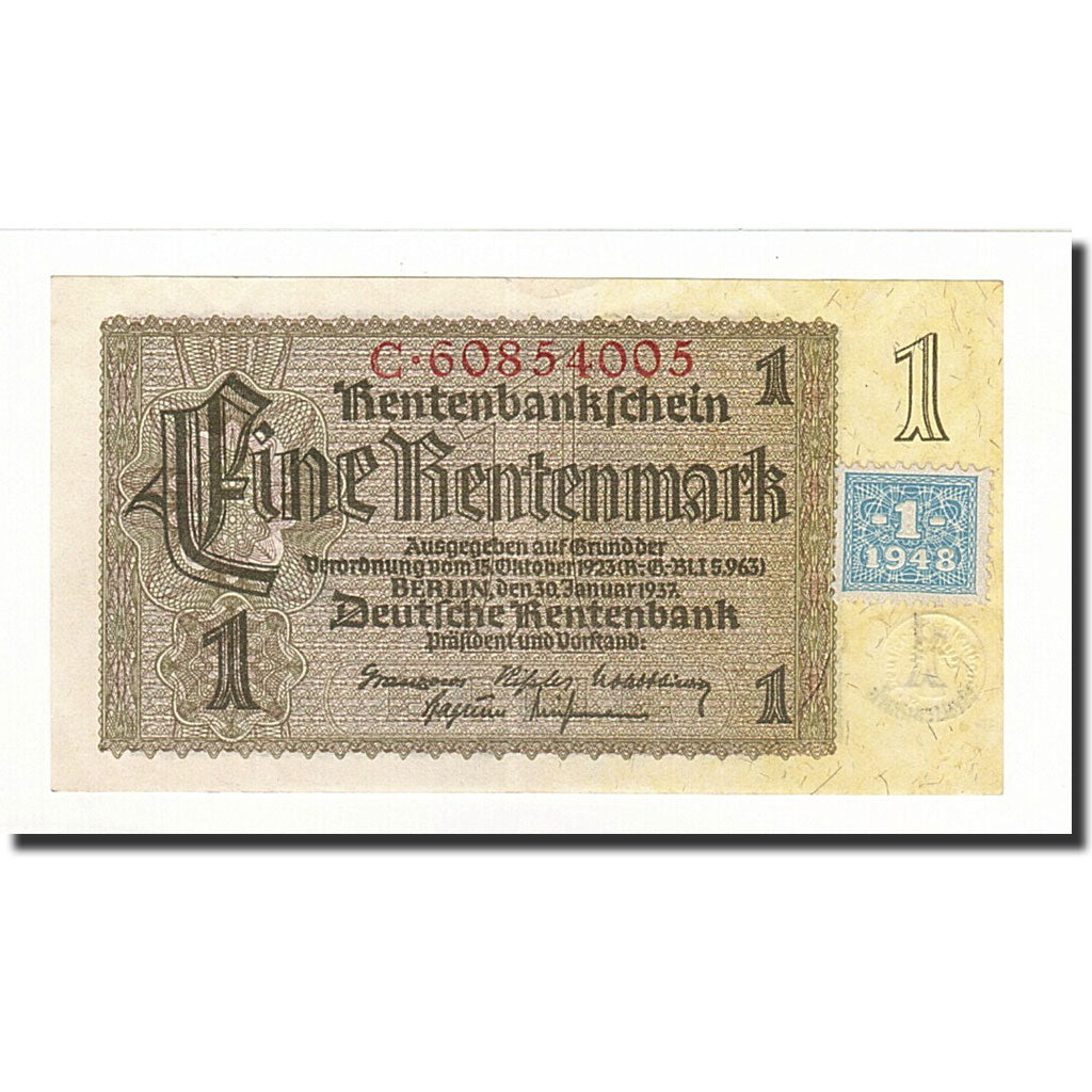 Germany - Democratic Republic, 1 Rentenmark, 1948, AU(50-53)
