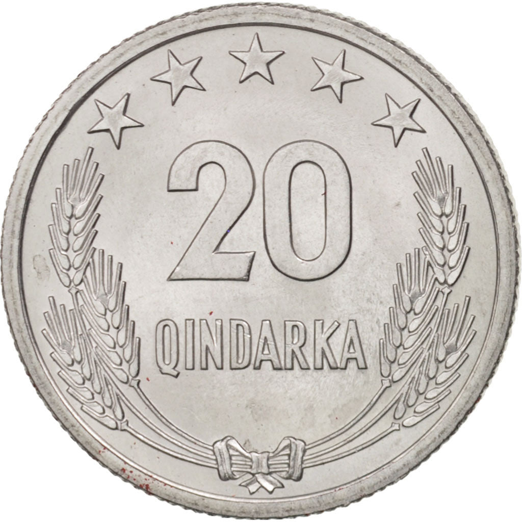 Albania, 20 Qindarka, 1969, MS(65-70), Aluminum, KM:46