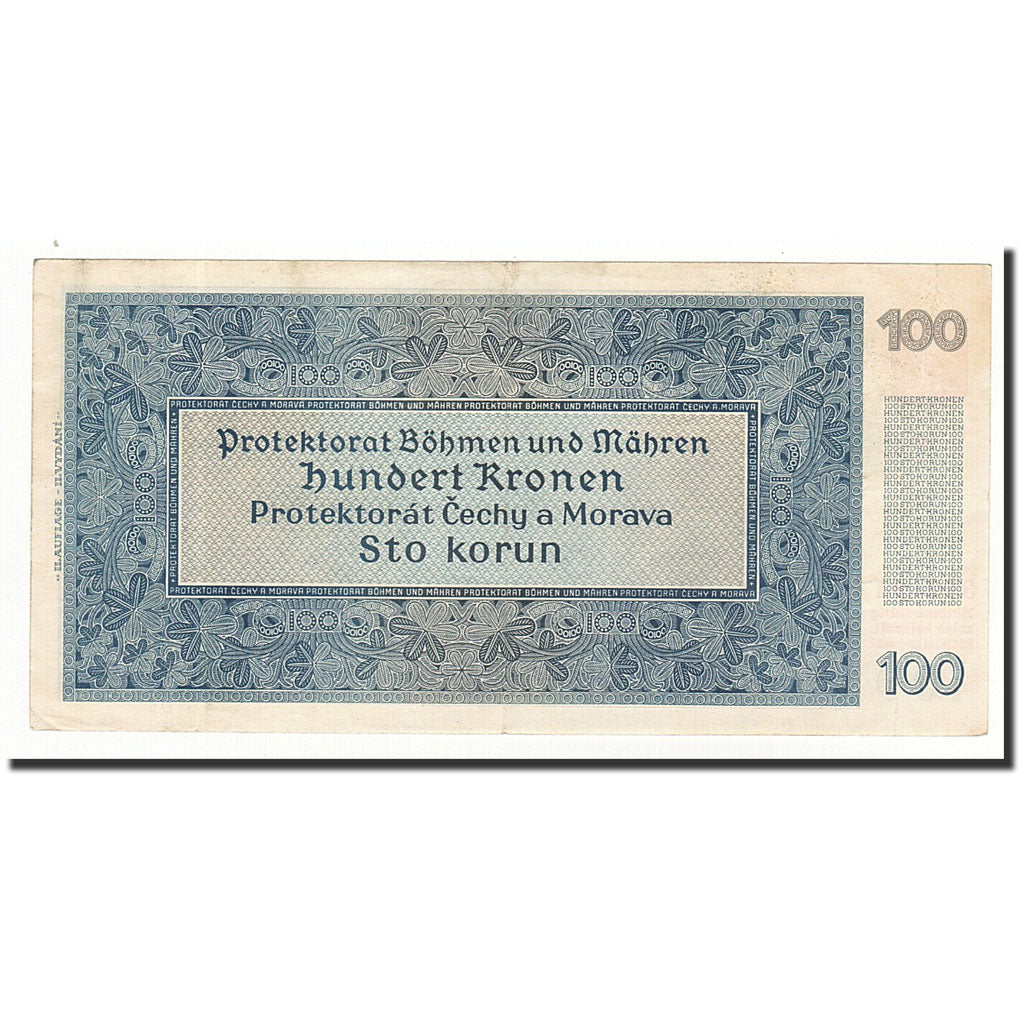 Bohemia and Moravia, 100 Korun, KM:7a, 1940-08-20, AU(50-53)
