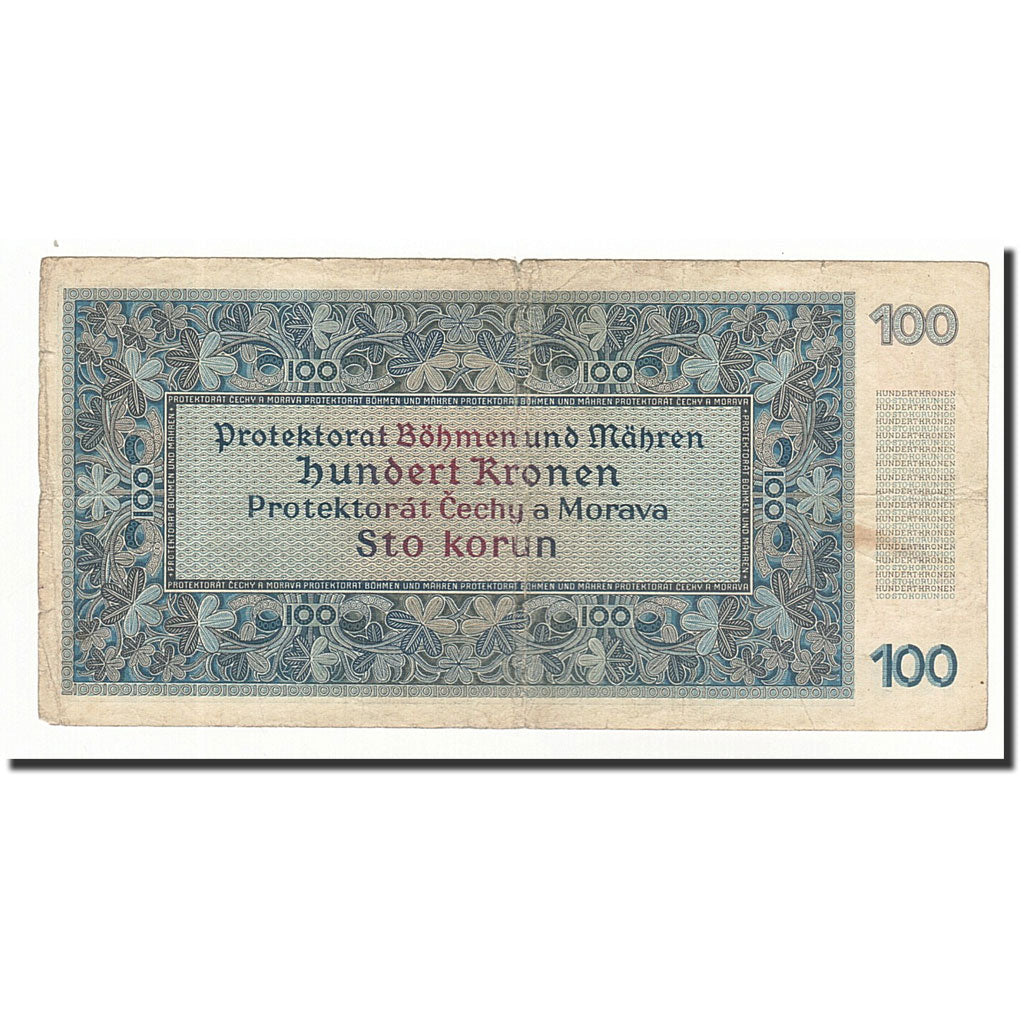Boemia e Moravia, 100 Korun, 1940-08-20, KM:6a, MB