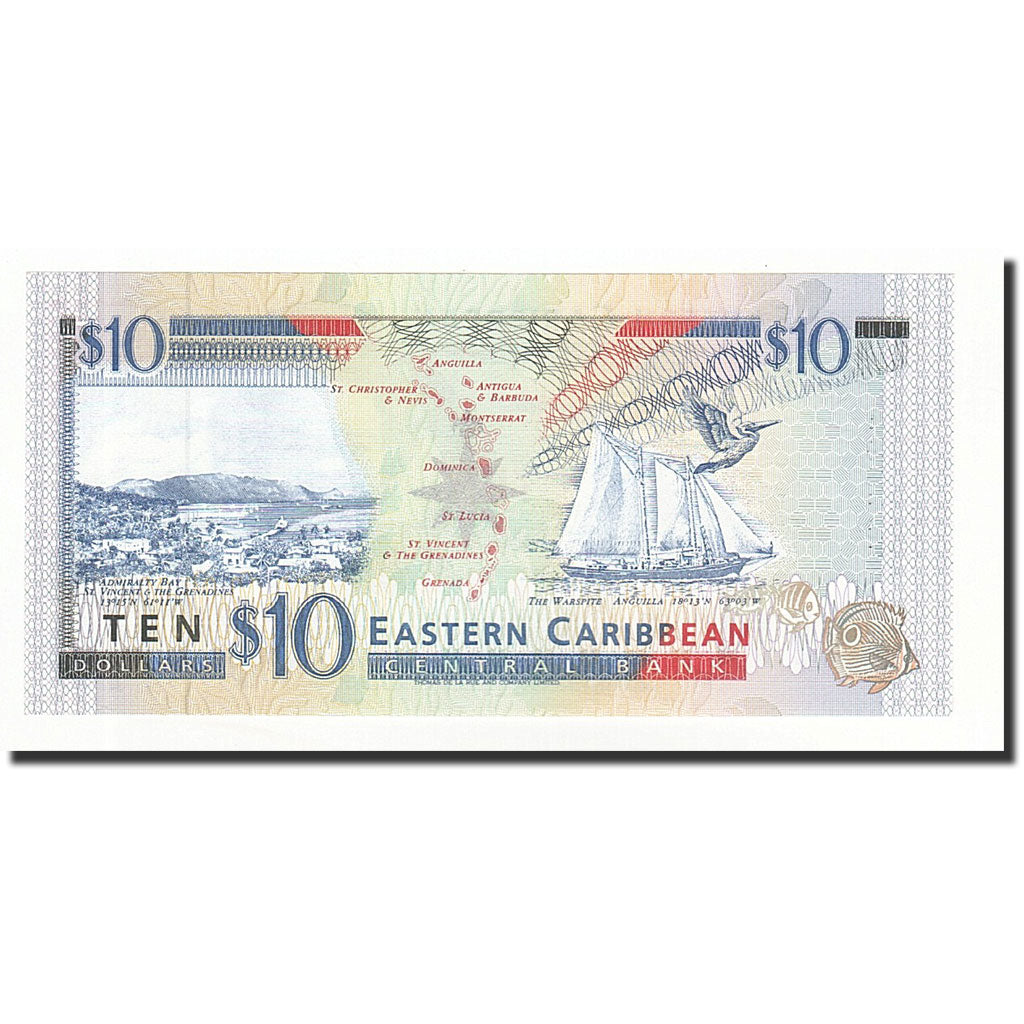 Banknote, East Caribbean States, 10 Dollars, Undated (1994), KM:32a, UNC(65-70)