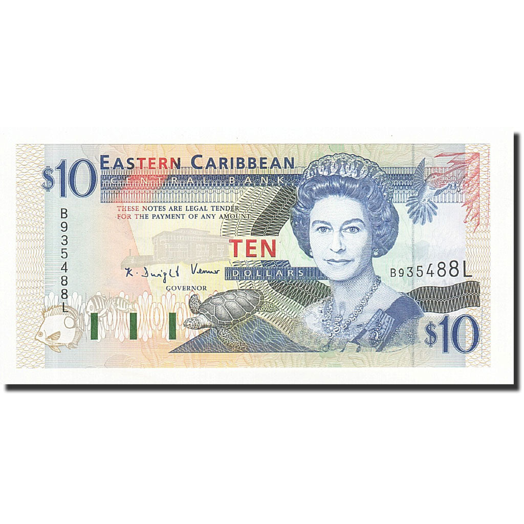 Billet, Etats des caraibes orientales, 10 Dollars, Undated (1994), KM:32l, NEUF
