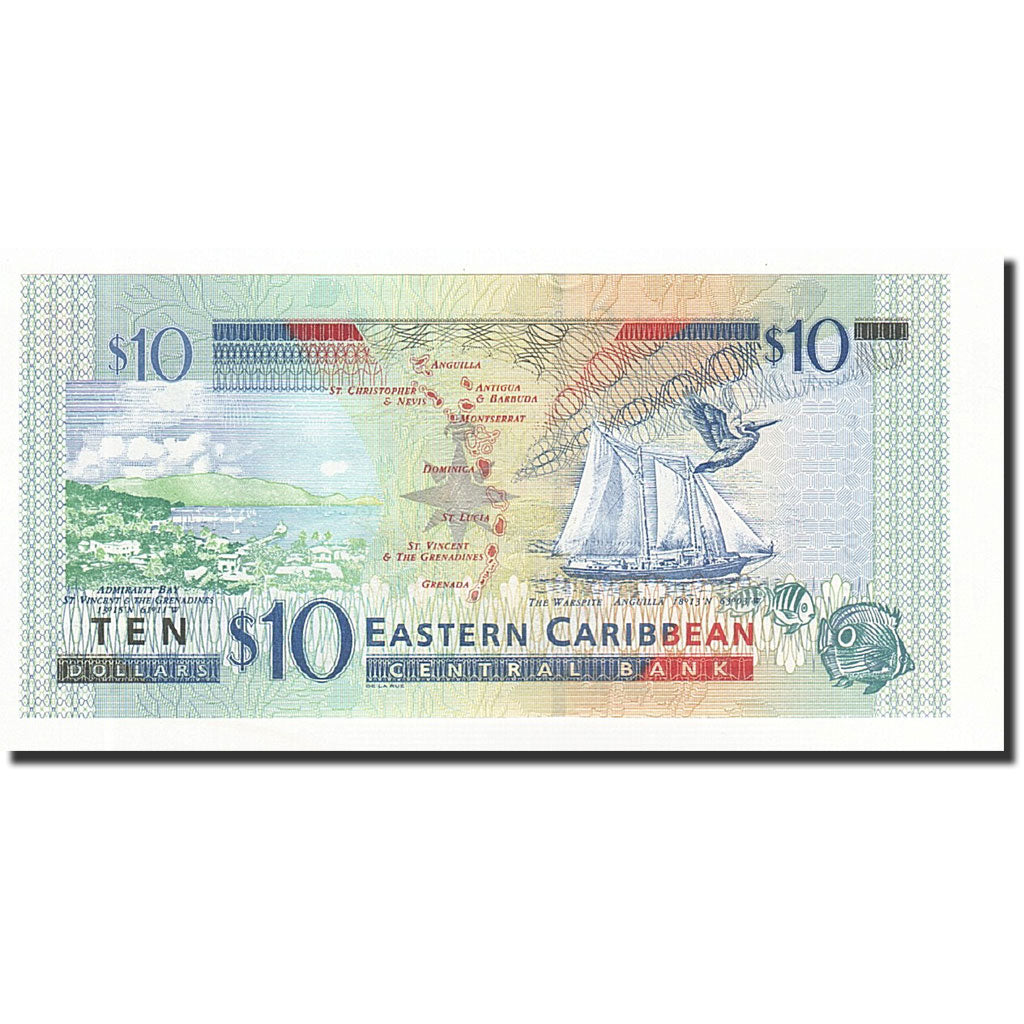 Geldschein, Osten Karibik Staaten, 10 Dollars, Undated (2008), KM:48, UNZ