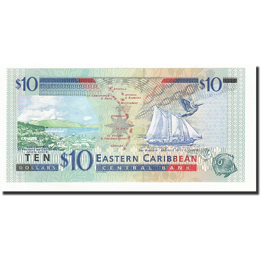 Billet, Etats des caraibes orientales, 10 Dollars, Undated (2000), KM:38m, NEUF